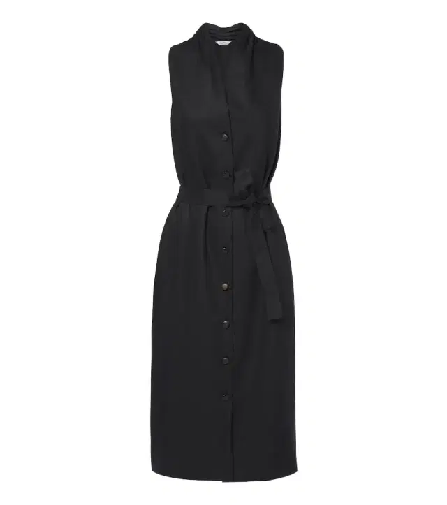Max Mara Belted linen and silk midi dress
