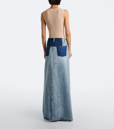 Maison Margiela Paneled denim maxi skirt | Thumbnail 5