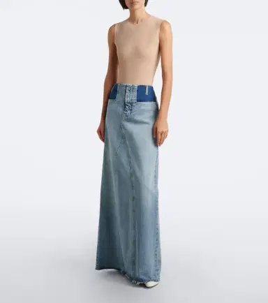 Maison Margiela Paneled denim maxi skirt | Thumbnail 6