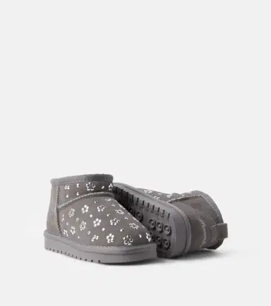 Monnalisa Studded suede ankle boots | Thumbnail 4
