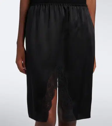 Saint Laurent Lace-trimmed silk satin slip skirt | Thumbnail 4 Saint Laurent Lace-trimmed silk satin slip skirt | Thumbnail 4