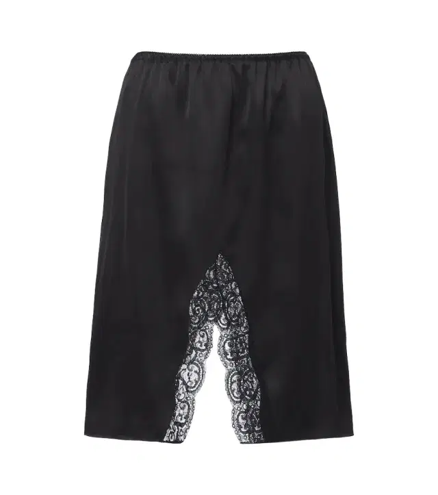 Saint Laurent Lace-trimmed silk satin slip skirt