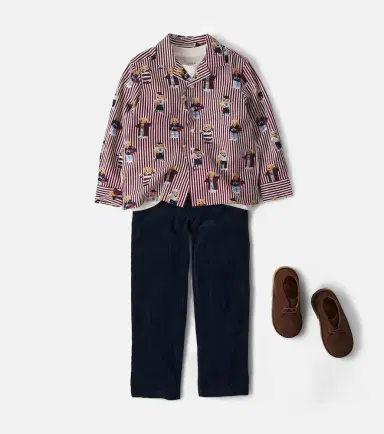 POLO RALPH LAUREN KIDS Polo Bear striped cotton shirt | Thumbnail 3