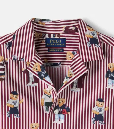 POLO RALPH LAUREN KIDS Polo Bear striped cotton shirt | Thumbnail 4