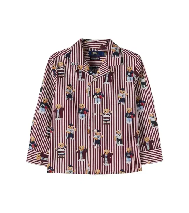 POLO RALPH LAUREN KIDS Polo Bear striped cotton shirt