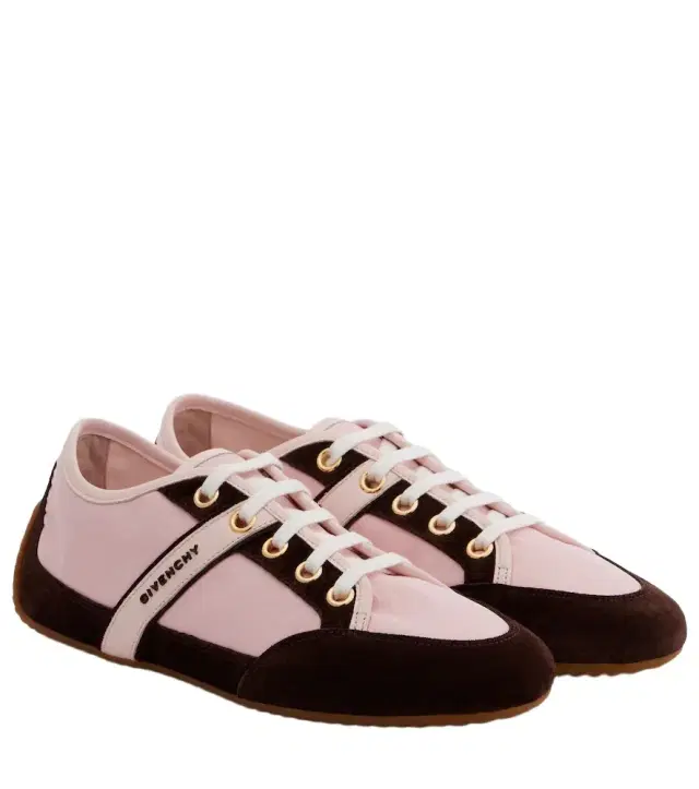 Slim suede-trimmed sneakers