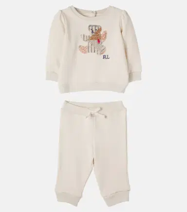 POLO RALPH LAUREN KIDS Baby cotton sweatshirt and sweatpants set | Thumbnail 3