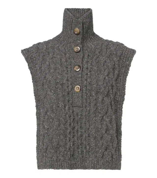 Cable knit wool-blend sweater vest