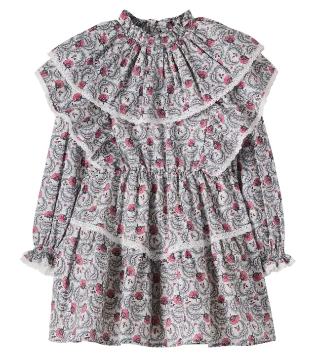 THE NEW SOCIETY Nesta lace-trimmed printed cotton dress