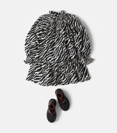 THE NEW SOCIETY Zephyr shirred zebra-print cotton dress | Thumbnail 2