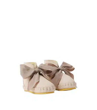 DONSJE Baby Pina organza-trimmed leather booties | Thumbnail 1