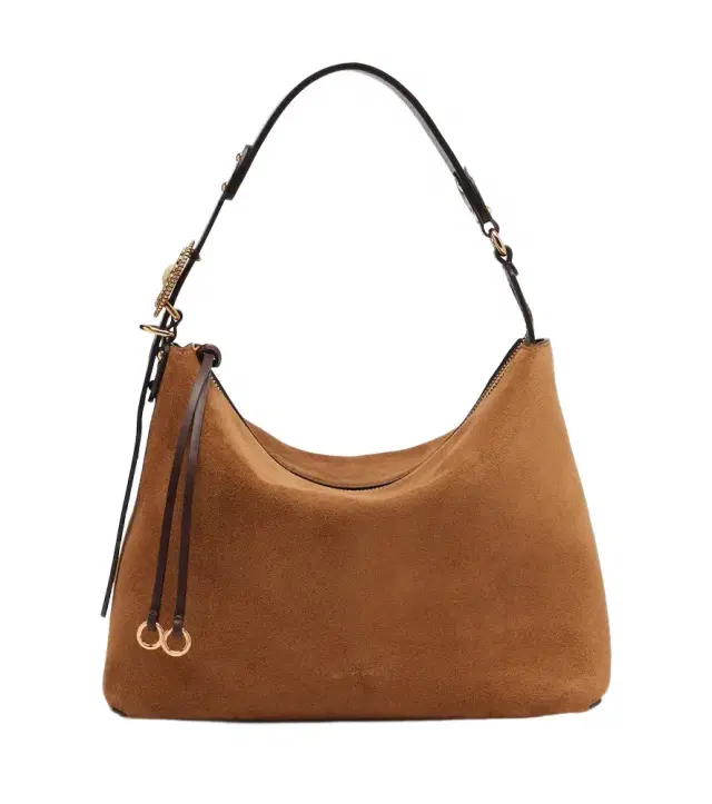Medium suede shoulder bag