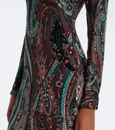 Etro Paisley jersey and chenille gown | Thumbnail 6