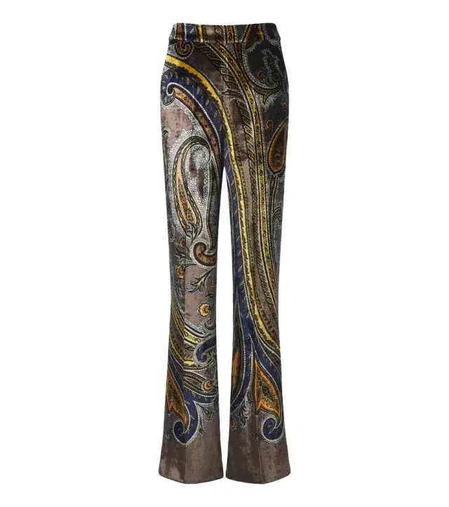 Etro Paisley velvet flared pants