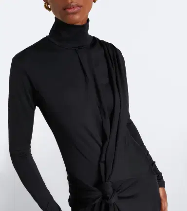 Victoria Beckham Letice gathered turtleneck jersey midi dress | Thumbnail 2