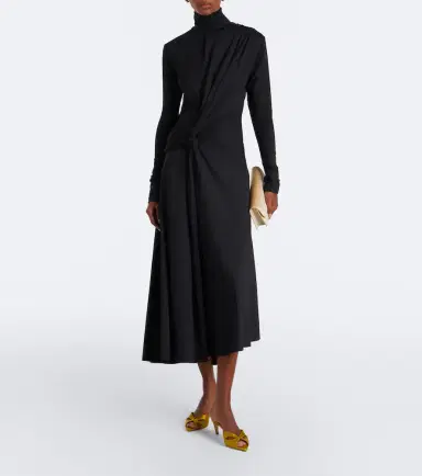 Victoria Beckham Letice gathered turtleneck jersey midi dress | Thumbnail 4