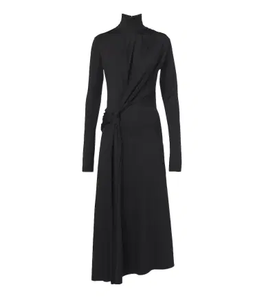 Victoria Beckham Letice gathered turtleneck jersey midi dress | Thumbnail 1
