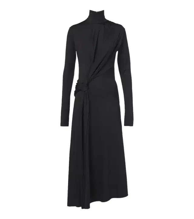 Victoria Beckham Letice gathered turtleneck jersey midi dress