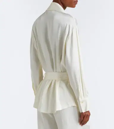 Victoria Beckham Alba belted satin blouse | Thumbnail 2