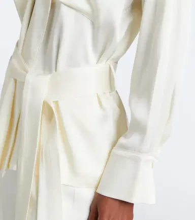 Victoria Beckham Alba belted satin blouse | Thumbnail 4