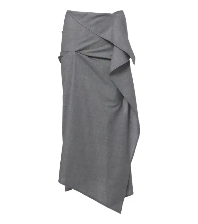 Victoria Beckham Asymmetric draped wool midi skirt