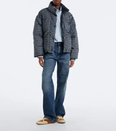 Miu Miu Reversible checked cotton flannel down jacket | Thumbnail 2