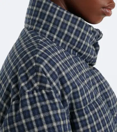 Miu Miu Reversible checked cotton flannel down jacket | Thumbnail 4