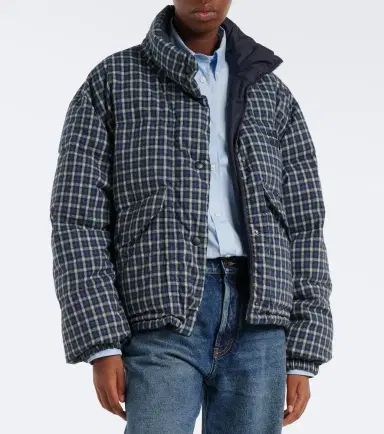 Miu Miu Reversible checked cotton flannel down jacket | Thumbnail 7