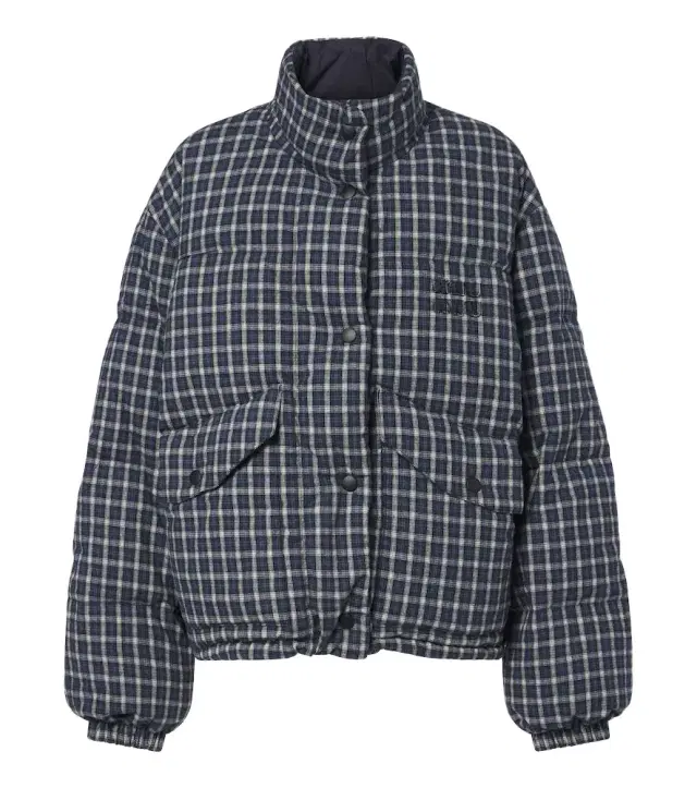 Reversible checked cotton flannel down jacket