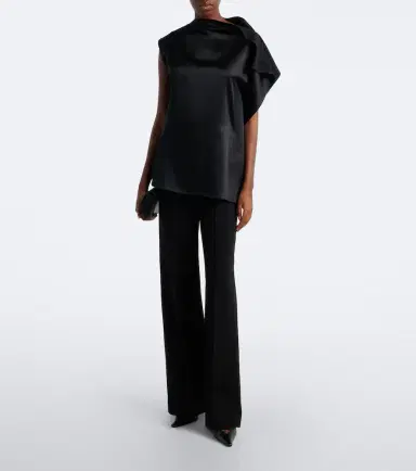 Sportmax Ruffled silk satin top | Thumbnail 2 Sportmax Ruffled silk satin top | Thumbnail 2