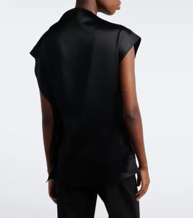 Sportmax Ruffled silk satin top | Thumbnail 4 Sportmax Ruffled silk satin top | Thumbnail 4
