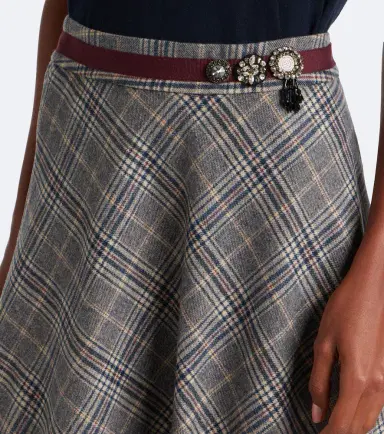 'S Max Mara 'S Max Mara Belted plaid virgin wool midi skirt | Thumbnail 5 'S Max Mara 'S Max Mara Belted plaid virgin wool midi skirt | Thumbnail 5