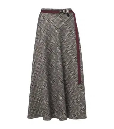 'S Max Mara 'S Max Mara Belted plaid virgin wool midi skirt | Thumbnail 1 'S Max Mara 'S Max Mara Belted plaid virgin wool midi skirt | Thumbnail 1