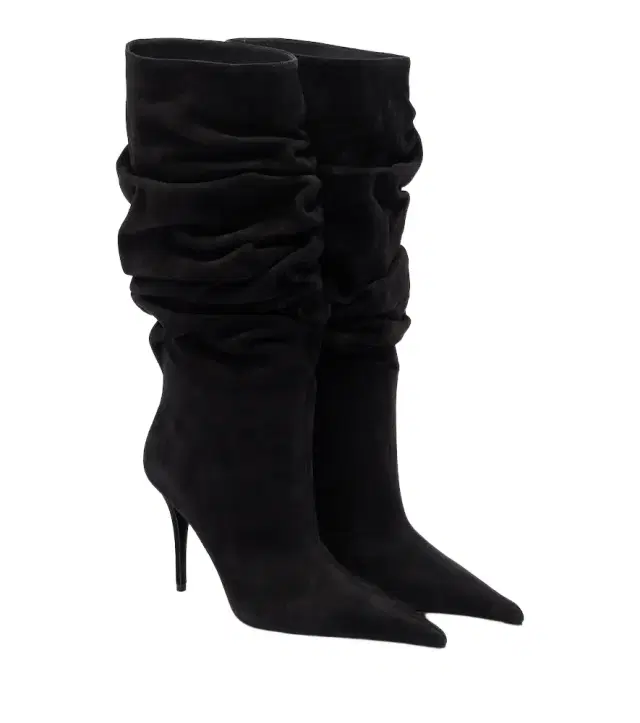 Amina Muaddi Anok suede mid-calf boots
