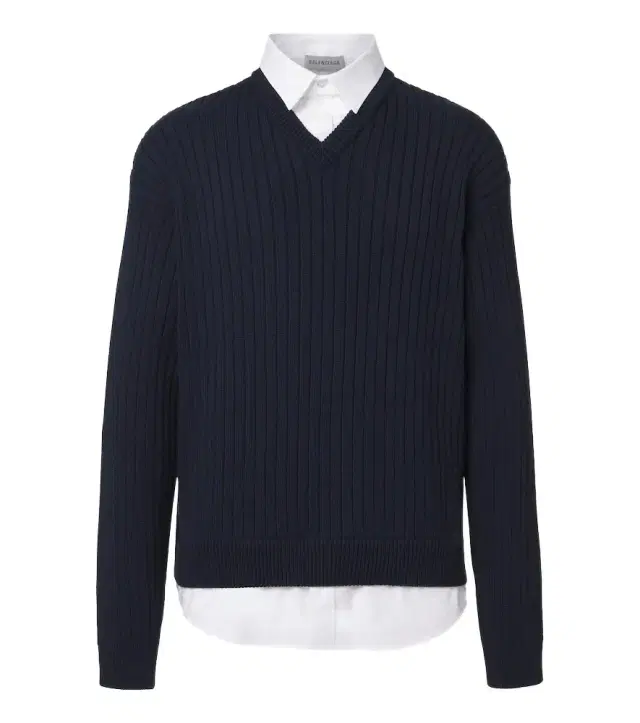 Balenciaga Layered ribbed-knit cotton sweater