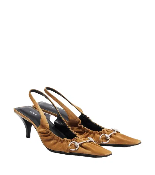 Gucci Vittoria Horsebit suede slingback pumps