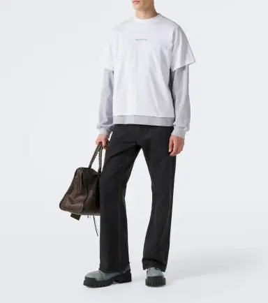 Balenciaga Layered cotton jersey T-shirt | Thumbnail 3