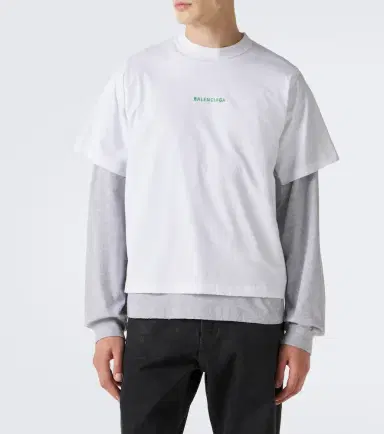 Balenciaga Layered cotton jersey T-shirt | Thumbnail 4