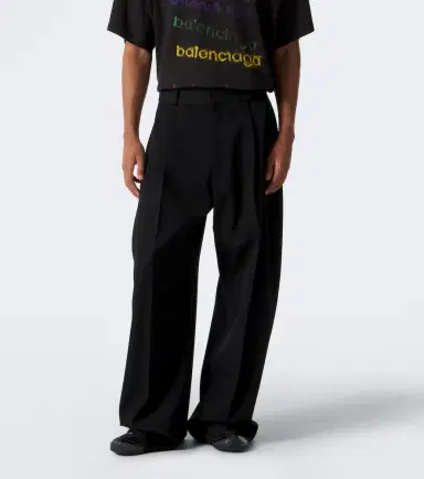 Balenciaga Wool twill barrel-leg pants | Thumbnail 4