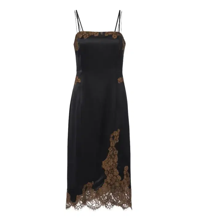 Dorothee Schumacher Lace-trimmed satin slip dress