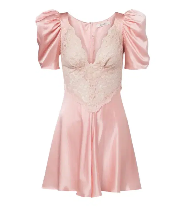 Rodarte Lace-trimmed silk satin minidress