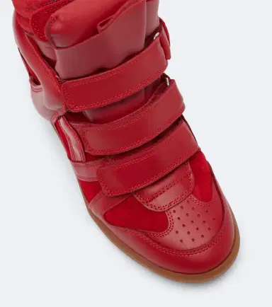 Isabel Marant Beckett leather and suede wedge sneakers | Thumbnail 3
