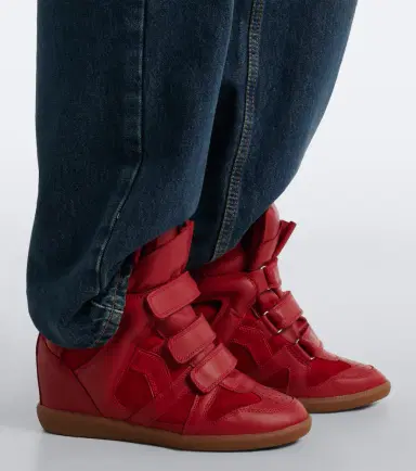 Isabel Marant Beckett leather and suede wedge sneakers | Thumbnail 5
