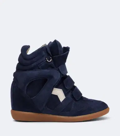 Isabel Marant Beckett leather and suede wedge sneakers | Thumbnail 3