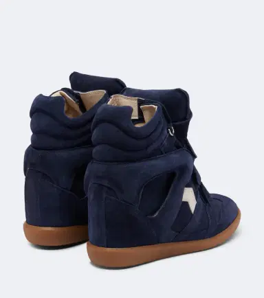 Isabel Marant Beckett leather and suede wedge sneakers | Thumbnail 4