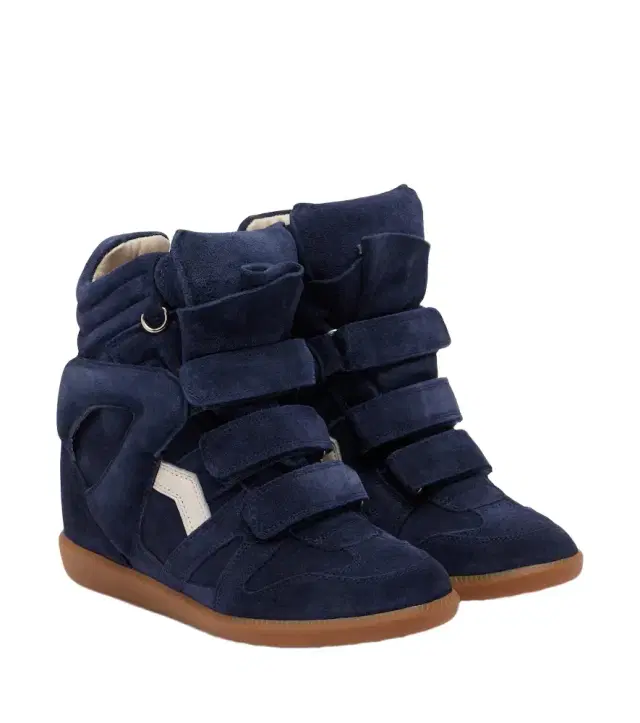 Isabel Marant Beckett leather and suede wedge sneakers