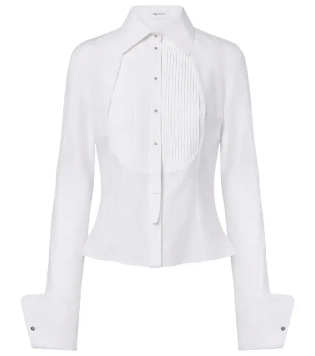 McQueen Plissé striped cotton shirt