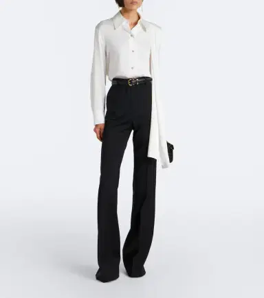 Vince Draped silk-blend satin blouse | Thumbnail 2