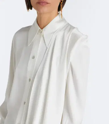 Vince Draped silk-blend satin blouse | Thumbnail 5