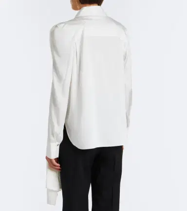 Vince Draped silk-blend satin blouse | Thumbnail 6